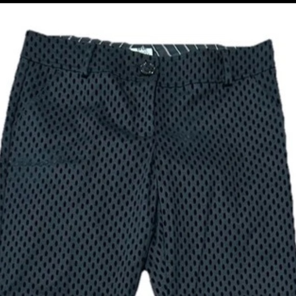 Ivy Jane Pants Size 8 Black Textured Polka Dot Wide Leg Trousers - Picture 2 of 8